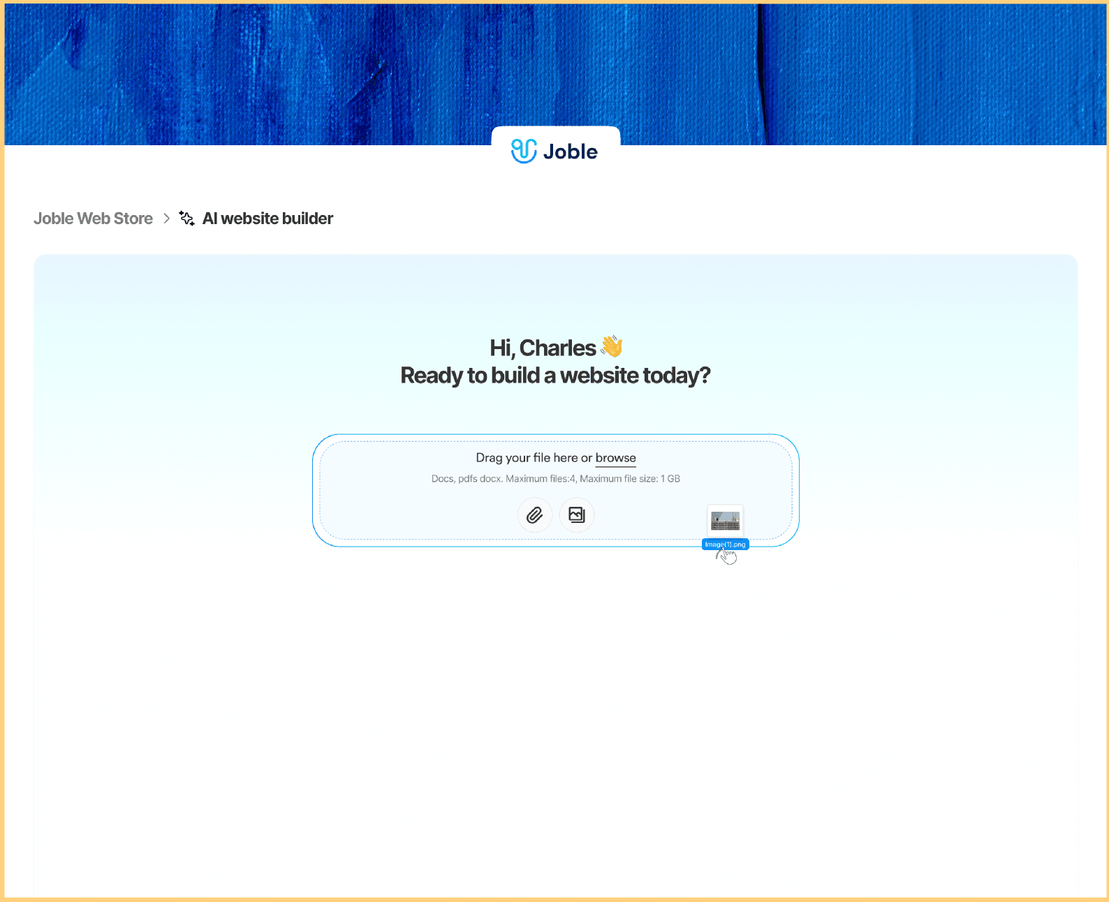 The Joble AI website builder